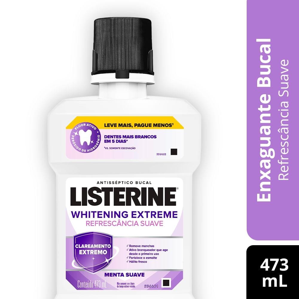 Listerine Whitening Extreme Enxaguante Bucal Clareador 473ml | Shopee ...