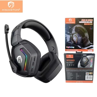 Fone de Ouvido Headset Gamer Sem Fio Bluetooth 5.0 com LED RGB, Microfone e Som Imersivo H’Maston