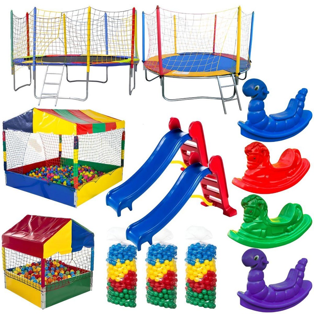 Pula Pula Escorregador Piscina De Bolinhas E Gangorra | Shopee Brasil