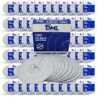 60 x Disco Tacógrafo Semanal 7 dias DML 125km/h - Caixa com 10un em Oferta na Shopee