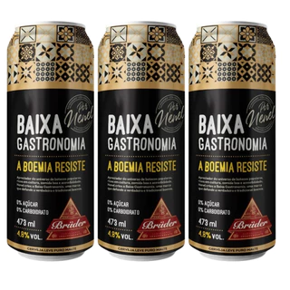 Kit 3 Cervejas Bruder Baixa Gastronomia Latão 473ml