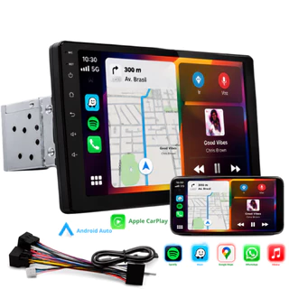 Som Automotivo Multimídia 1Din 9 Polegadas Android Auto Carplay Bluetooth
