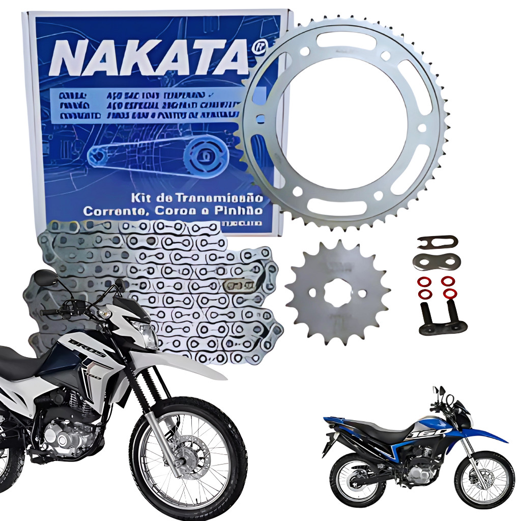 Kit Transmissão Nxr Bros 160 Xre 190 2015 2016 2017 2018 A 2025 Com Retentor Original Nakata