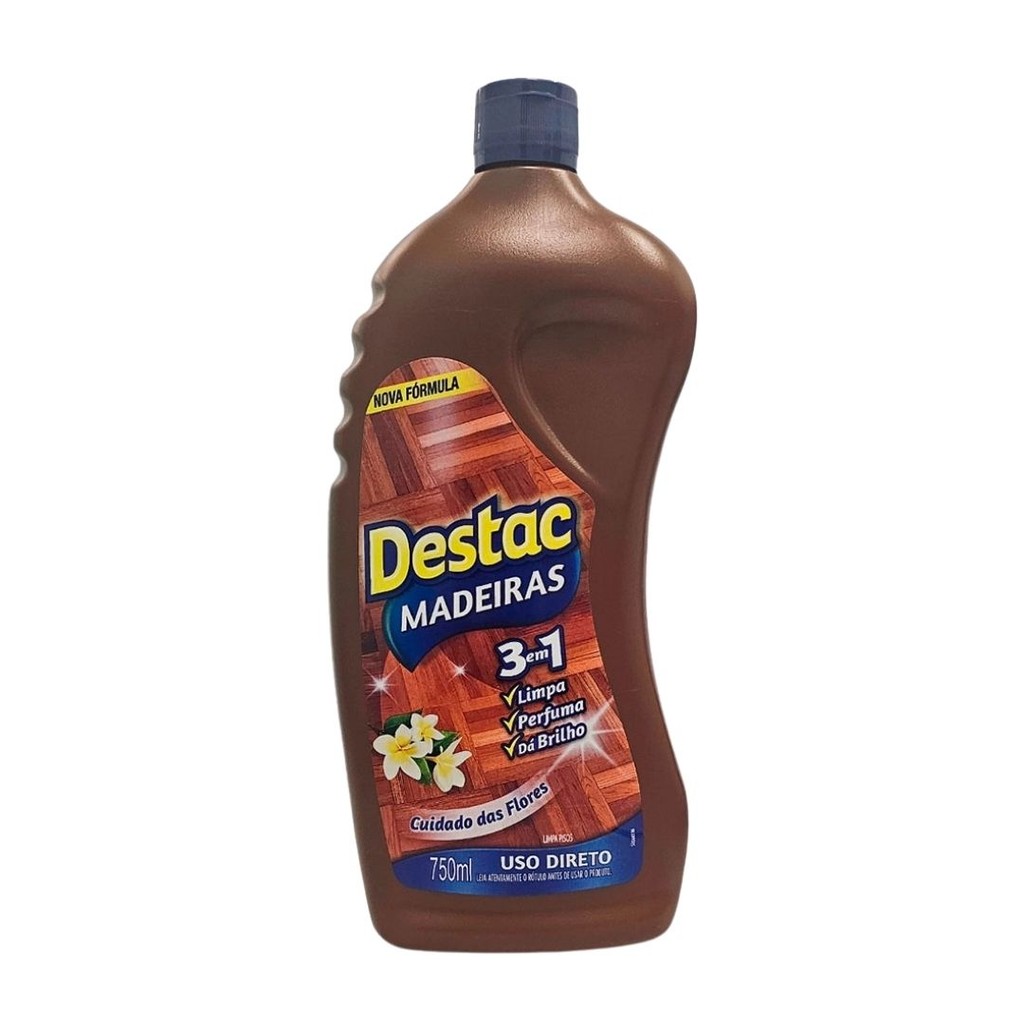 Limpador Pisos 3 Em 1 Floral Destac Madeiras 750ml | Shopee Brasil