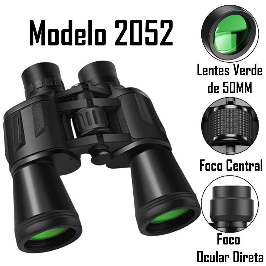 Binoculo Profissional 20x50 Emborrachado Longo Alcance 10KM Modelo 2052+Makeupnails+