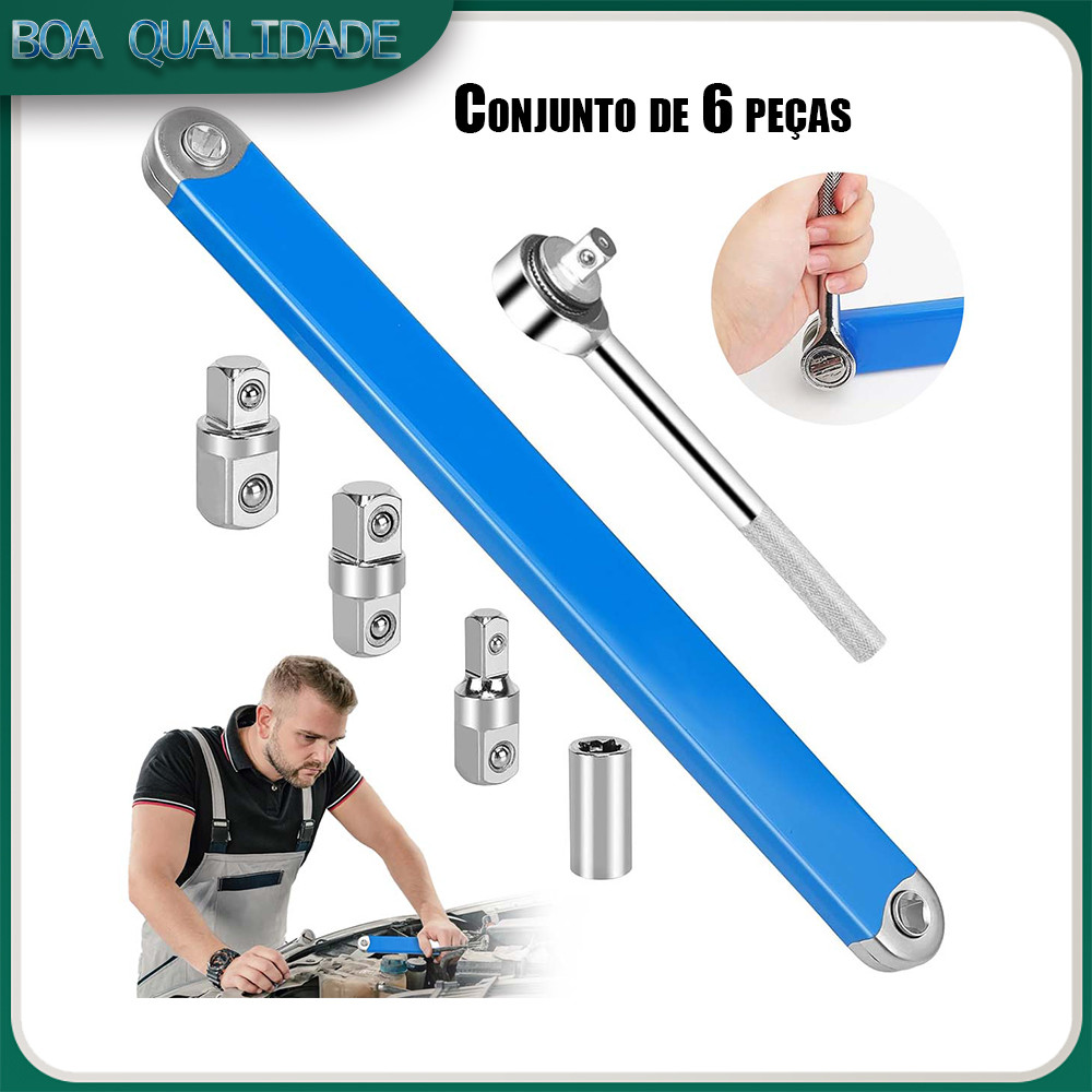 Conjunto de chave de extensão Offline 1/2 1/4 3/8 Adaptador Conjunto de 6 peças Chave de extensão Chave de catraca