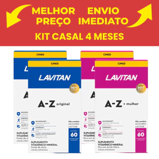 Kit Especial 04 Lavitan 240 Dias - 2 Lavitan A-Z e 2 Lavitan Mulher Original Cimed