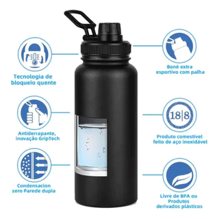 Garrafa Térmica 1200ml Isolada A Vácuo Água Gelada Esporte
