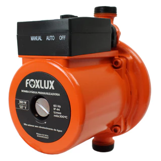Bomba Pressurizadora Foxlux 360W 127V Vazão 3.500 L/h e Pressão 12mca Chuveiros e Torneiras