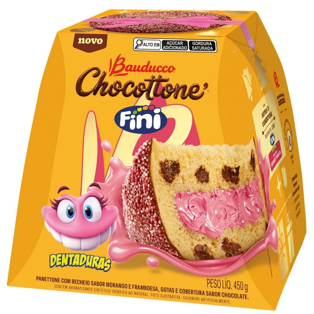 Panettone Chocottone MAXI Bauducco Fini Dentadura 450g | Shopee Brasil
