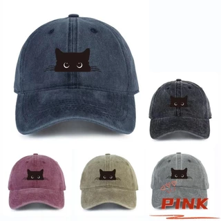 PINK1 Chapéu De Caminhoneiro Feral , Boné De Beisebol De Gato Respirável Bordado , Leve E Legal Com Língua De Pato