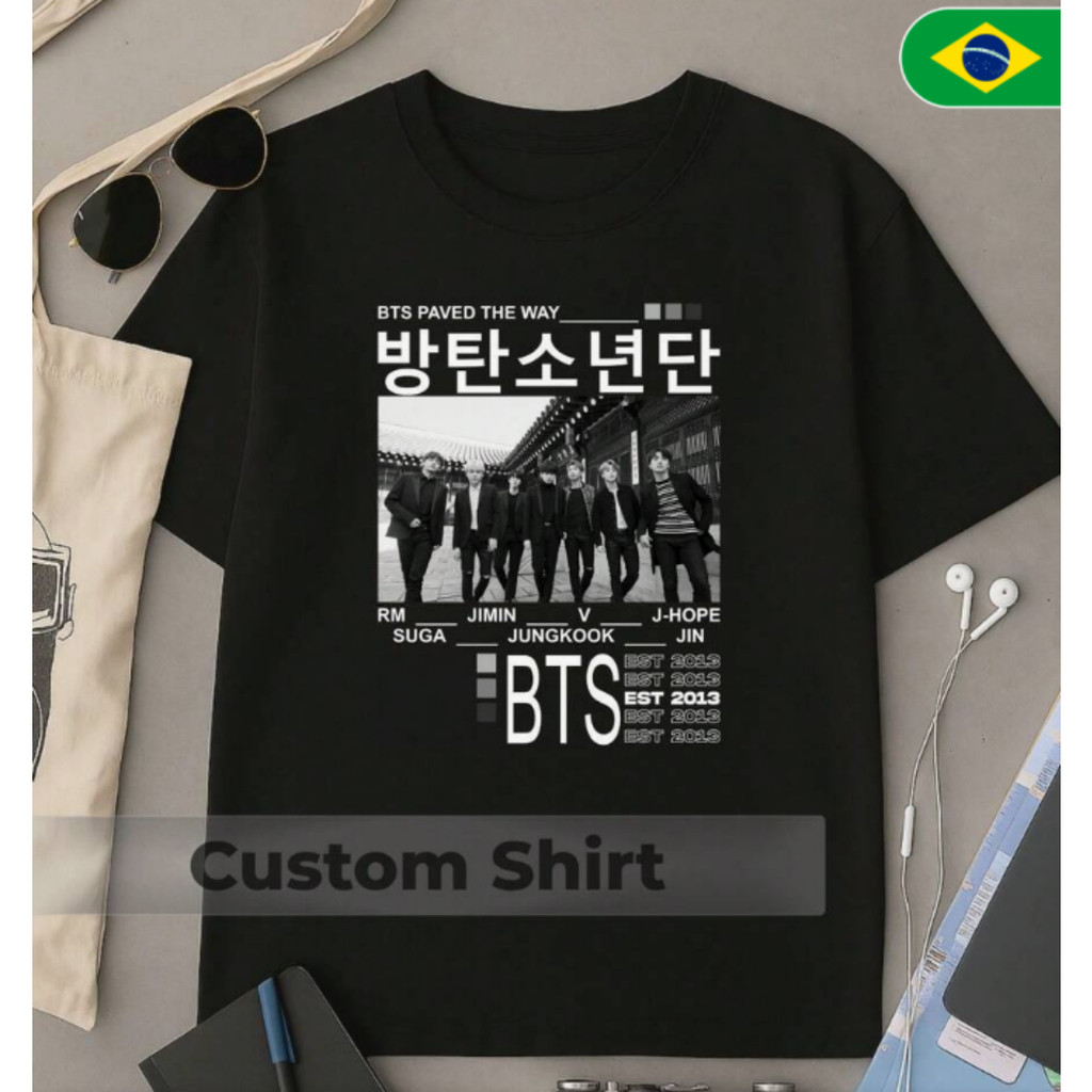 Camiseta Btss Suga ONLINE PARA FÃS Moda Feminina 100% Algodão