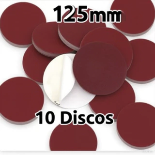 Kit 10 Unidades Disco De Lixa Pluma 125/150/180mm (4.1/2'' Pol.) Com Velcro Sem Furo