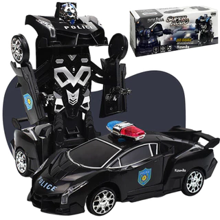 Carrinho de Polícia Vira Robô Transformers Bate e Volta com Luz e Som Brinquedo Carrinho Kizumba em Oferta na Shopee