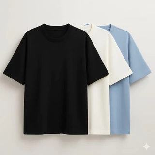 Kit 3 Camisetas Basica Masculinas 100% Algodão Premium Gola Canelada Corte Solto Street