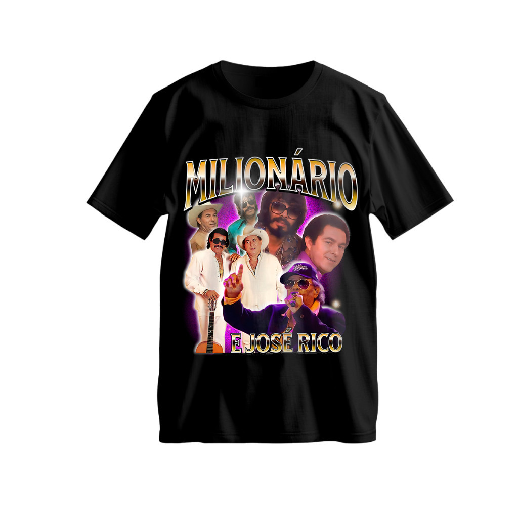 Camiseta Dupla Milionário E José Rico Longa Estrada Da Vida Sertanejo Modão Antigo Várias Cores