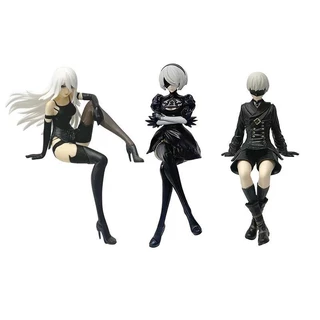 Jogo NieR Automata Figuras De Ação Personagens YoRHa 2B 9S A2 Posição Sentada Boneca Modelo Brinquedos Coleção Meninas P