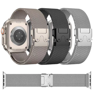 Pulseira De Metal Aço Milanesa Para Relógio Smartwatch SE Ultra 3 2 Series 11 10 9 8 7 SE 6 5 IWatch 46 42 41 45 49