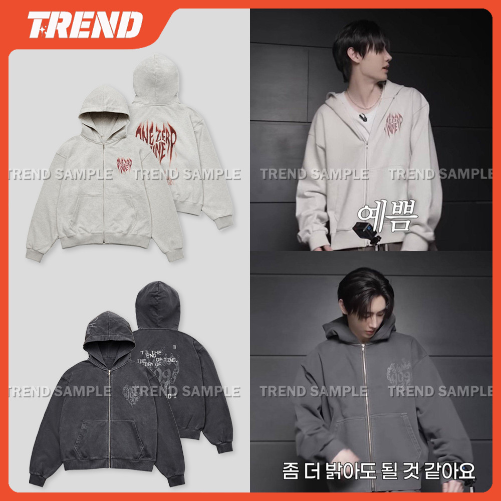 KPOP ENHYPEN SUNGHOON 109 Moletom Com Capuz Lavado Zíper Unissex