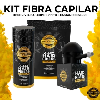 Kit Fibra Capilar Alley of Barbers com Aplicador e Refil Personalizável para Maquiagem Capilar Praticidade e Estilo