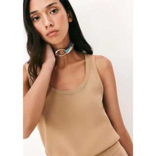 Regata Feminina Decote U Em Peach Touch em Oferta na Shopee