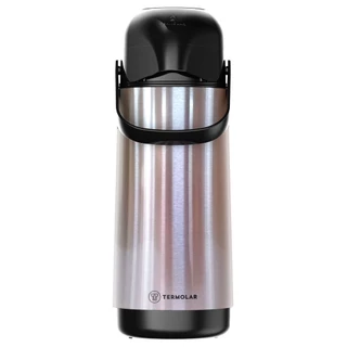 Garrafa térmica de pressão 1,0 litro Inox - Lúmina Termolar em Oferta na Shopee