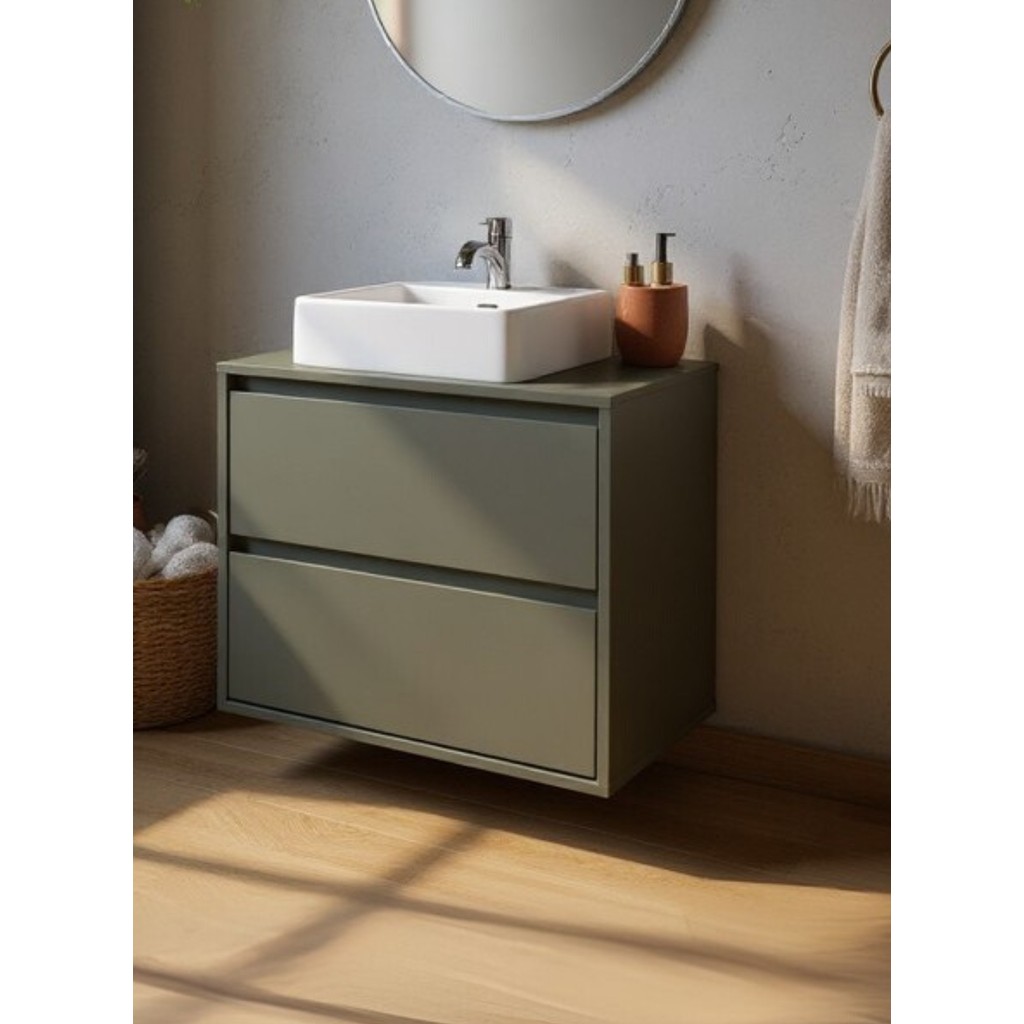 Gabinete para Banheiro com Cuba 60cm Mdf Verde Dubai - On Móveis