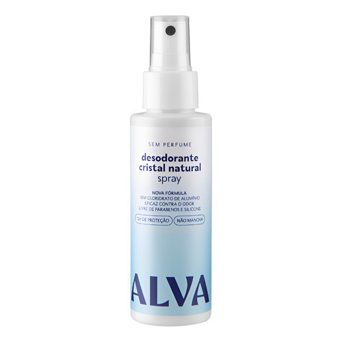 Desodorante Spray Cristal Natural Sem Perfume 120ml Alva | Shopee Brasil