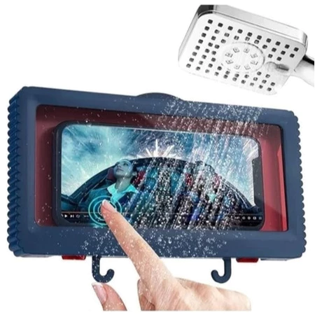 Porta Celular Impermeável e Anti embaçante Com Suporte Adesivo Use no Banho Cozinha Área de Serviço