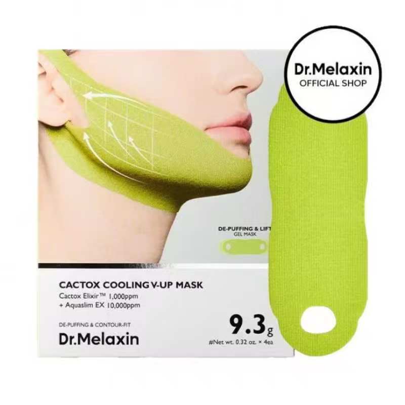 Imagem do produto [DR.MELAXIN] CACTOX COOLING V-UP MASK 4EA | CACTOX V-UP REFRESHING MASK | Rosto Fino Máscara Facial
