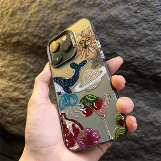 Capinha Padrão grego retrô Anti-impacto Caso Telefone Para iPhone 7 8 plus XS max XR 11 pro 12 13 15 16 14 Casos