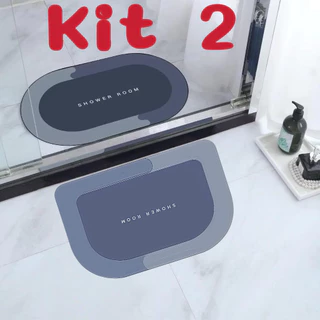 Kit2 Tapete antiderrapante super absorvente para banheiro, secagem rápida, cor aleatória Marisa em Oferta na Shopee