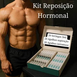 Kit Reposição Hormonal C/ Seringa 3ML + Agulha 25x0,70 + Agulha 40x12 - kit Com 20/30/50 Un