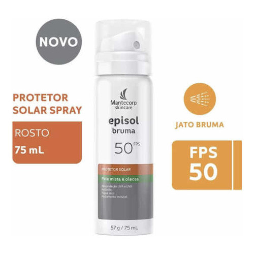 Protetor Solar Episol Bruma Facial Fps 50 75ml | Shopee Brasil