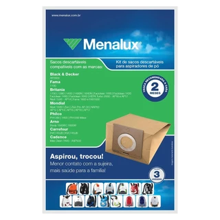Kit 3 Sacos Descartáveis Menalux para Aspirador de Pó (SIM01) em Oferta na Shopee