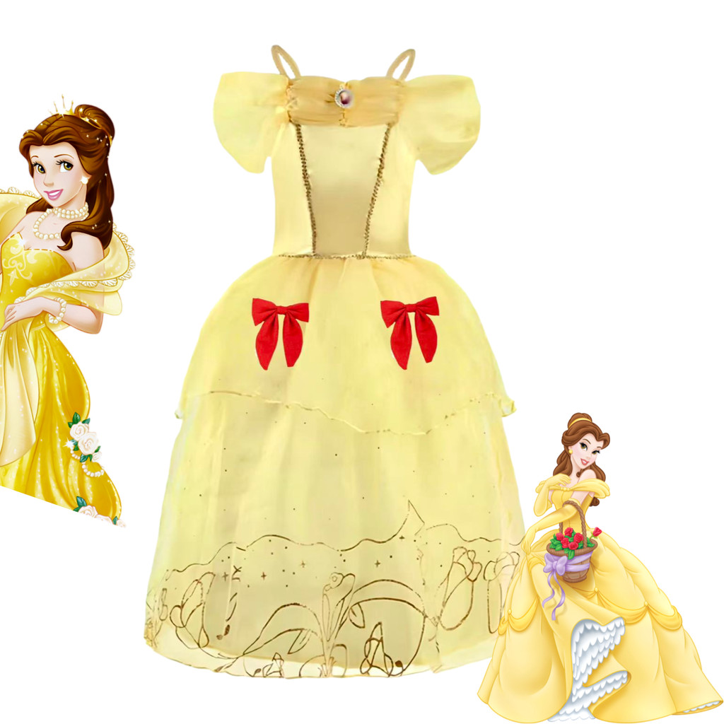 Fantasia Luxo Disney Princesa Bela E A Fera Vestido Decorar Festa ...