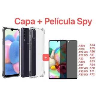 Kit 2em1 Para Samsung Capinha + PelículaA22 /A23/A30S/A31/A32/A33/A34/A35/A50/A51/A52/A53/A54/A70/A71/A72/A73