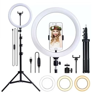 Ring Light Iluminador 8/10/12/18 Polegadas Com Tripé De 2.10 Metro em Oferta na Shopee