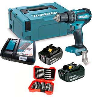 Parafusadeira Makita 18V Dhp485rf1j 2Bat 3Ah + bits 37 pçs em Oferta na Shopee