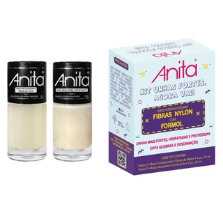Kit Unhas Fortes, Agora vai! Anita Esmaltes Base Fortalecedora Fibras Nylon Com Formol em Oferta na Shopee