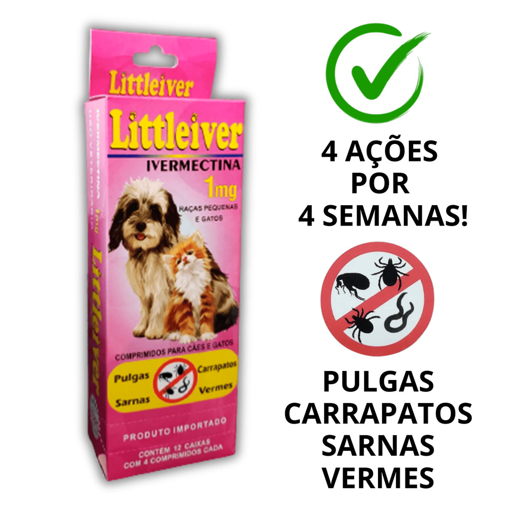 Remedio para Carrapatos, Pulgas, Sarnas e Vermes - Iver 1 Ivermectina ...
