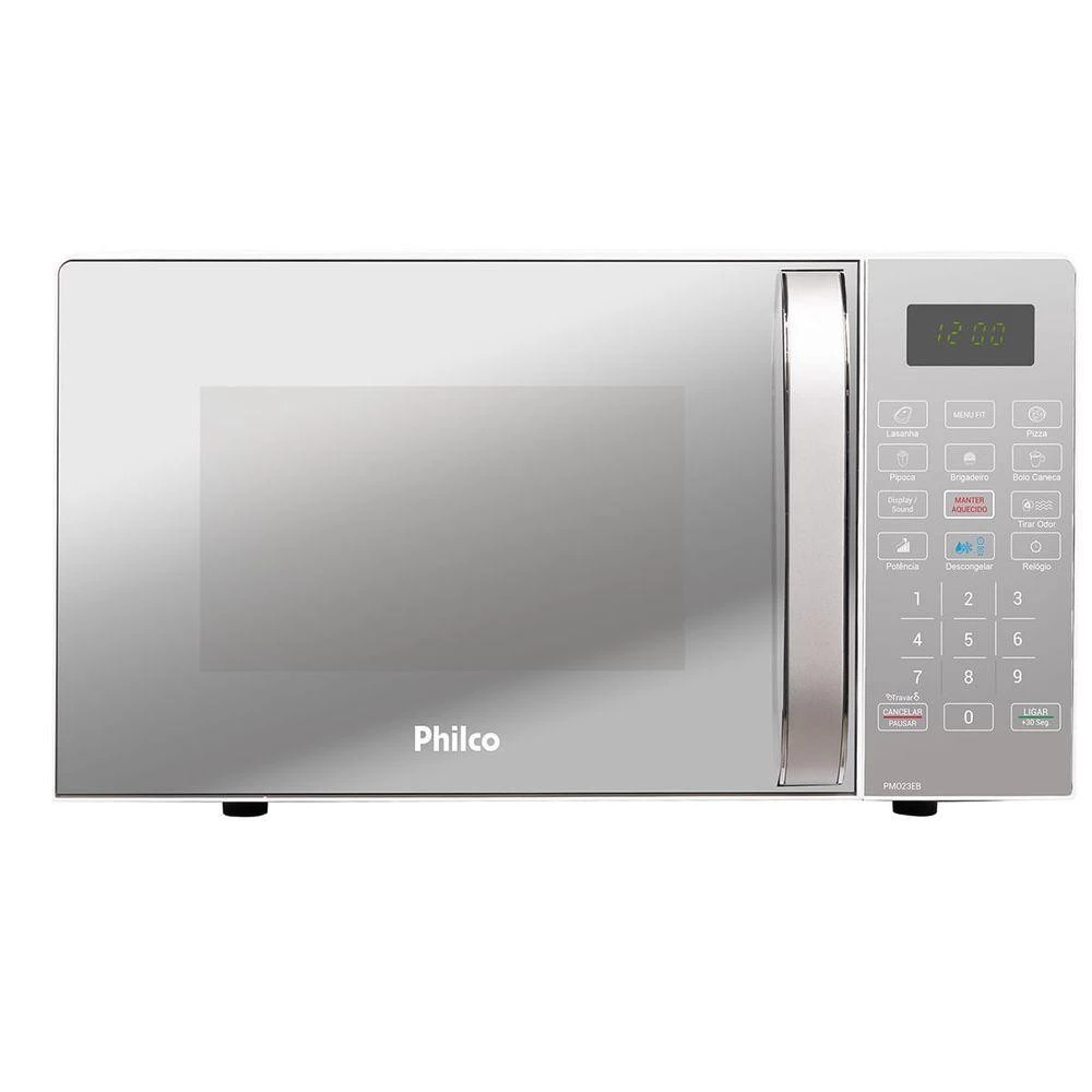 Micro ondas Philco 20L Espelhado 1100W Limpa Fácil 110V