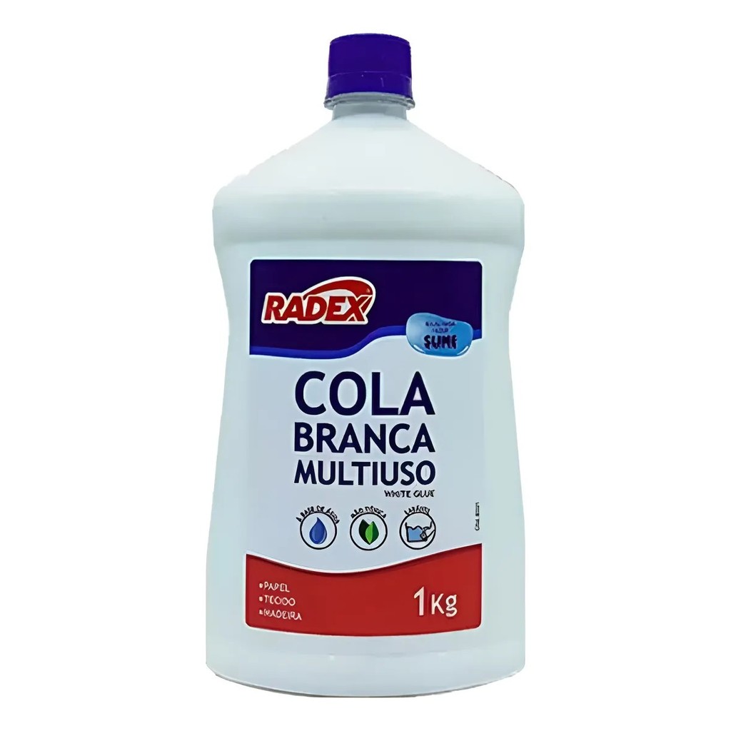 Cola Branca Multiuso Profissional Radex Ideal Para Slime Branco 1kg ...