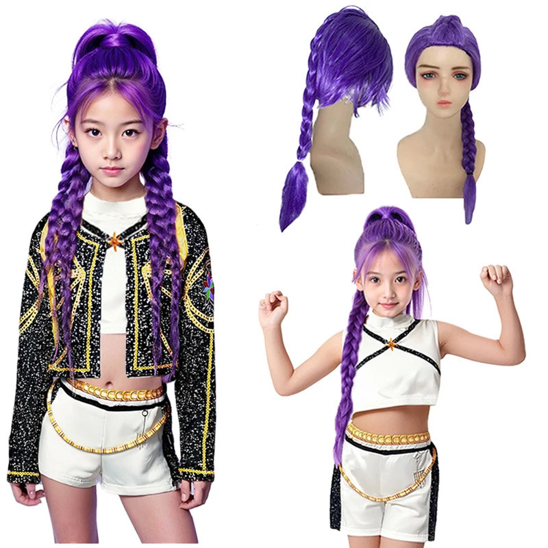 Trajes De Halloween Kpop Guerreiro Traje 3 Peças Rumi Cosplay Roupas ...