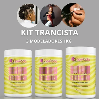 Kit Trancista – Fio de Fada | 3 Modeladores/Pomada de Alta Definição 1kg - Pomada modeladora