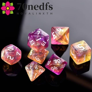 NEDFS Iridescente Glitter Poliédrico Dados Brinquedo Jogos De Tabuleiro Festa Em Família Poliédricos D % D12 D20 7 Pçs/s