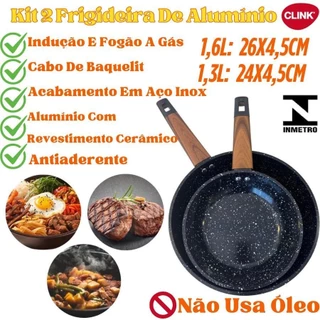 Kit 2 Frigideira De Alumínio 1,6L 26Cm Ou 1,3L 24Cm Tecnologia Antiaderente Revestimento Cerâmico em Oferta na Shopee