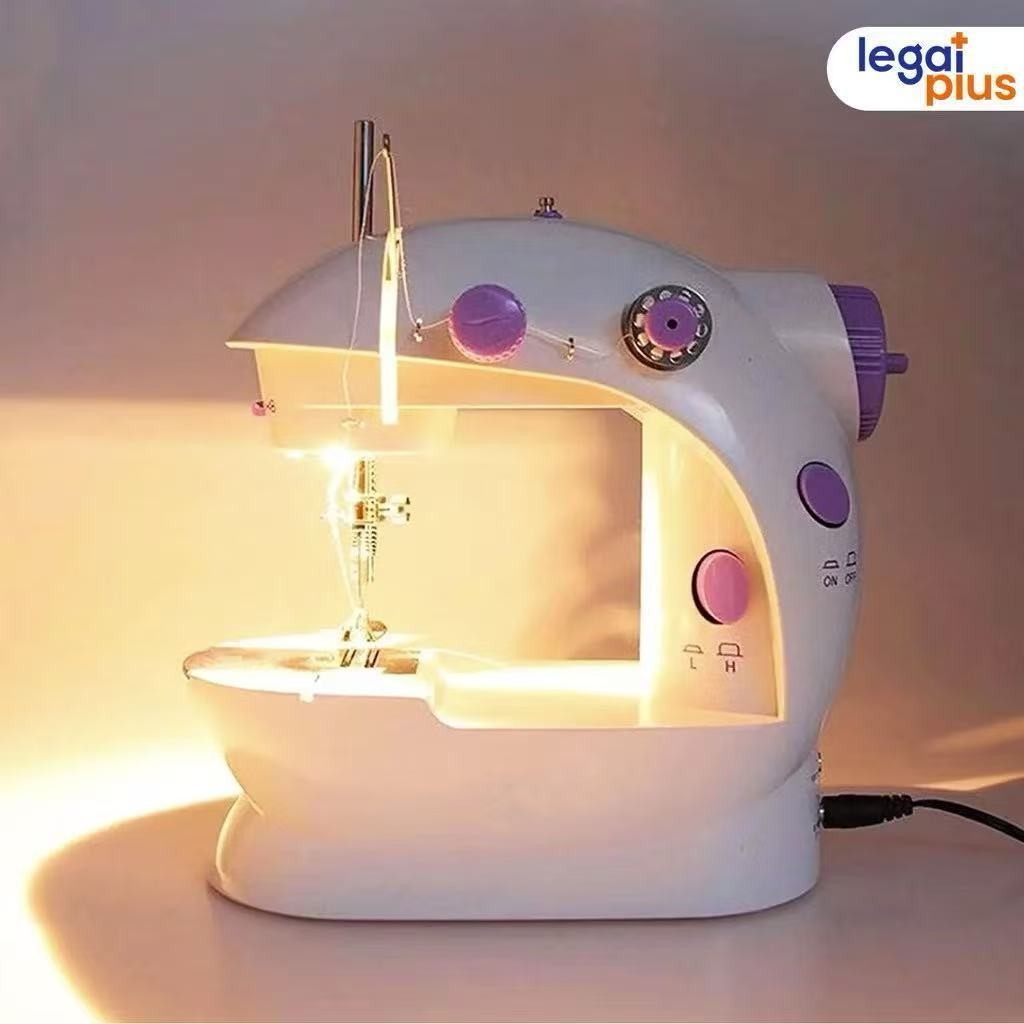 Mini Máquina Costura Portátil Com Pedal Elétrica Costureira Bivolt 110V/220V