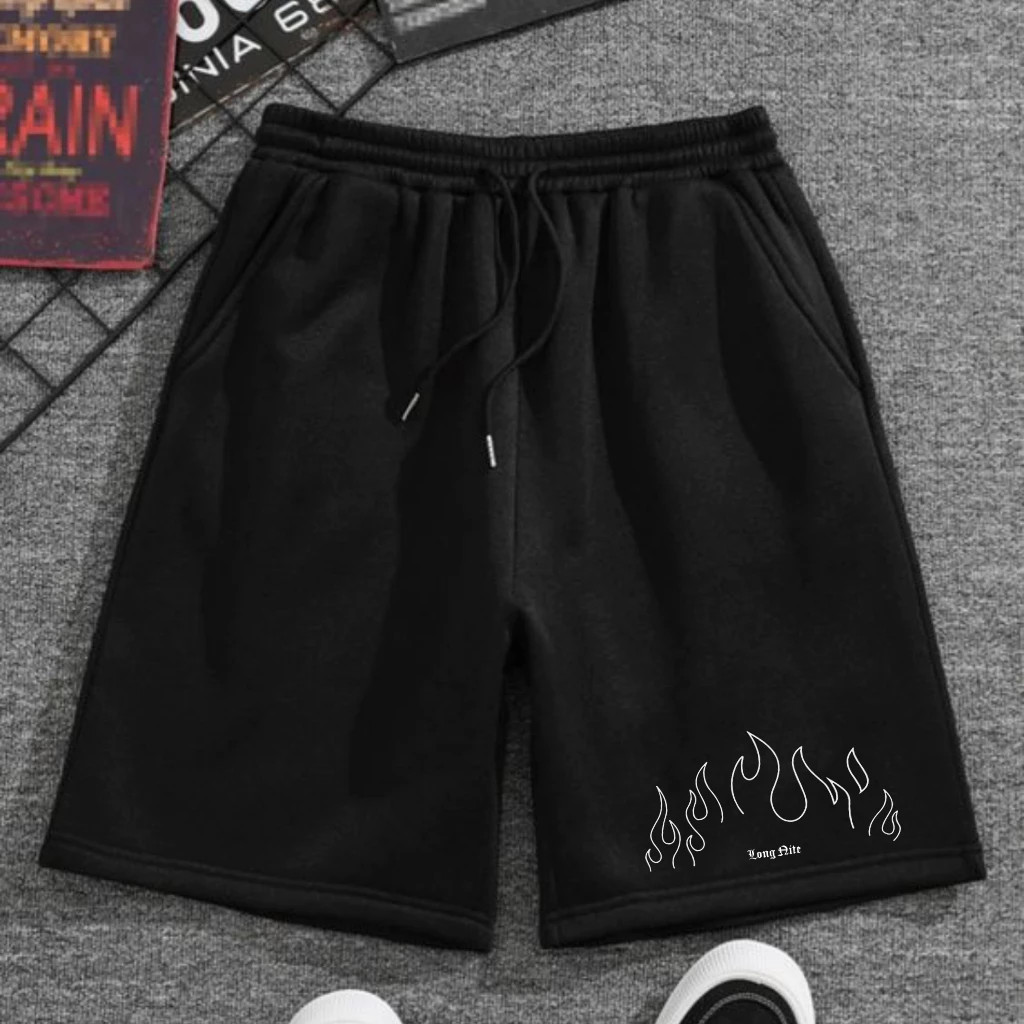 Bermuda Moletom Levinho Streetwear Shortinhos Flanelados Fire Tecido Premium Envio Imediato