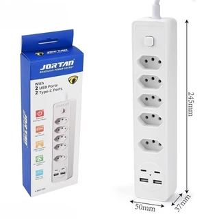 Filtro de linha Jortan de 2 m com 5 tomadas e proteção contra curto-circuito (DPS) 110/220 V marisa em Oferta na Shopee
